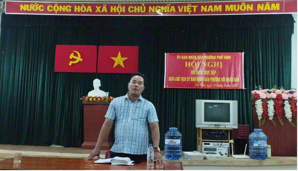 Chủ tịch UBND phường Phổ Vinh đối thoại trực tiếp với Nhân dân tại TDP Phi Hiển