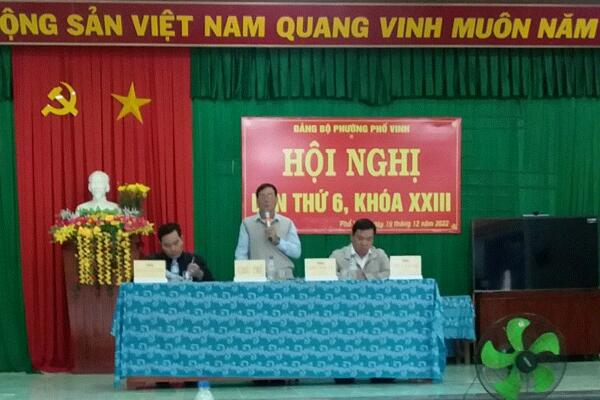 Đảng bộ phường Phổ Vinh tổ chức Hội Nghị Lần thứ 6 nhiệm kỳ 2020 -2025.